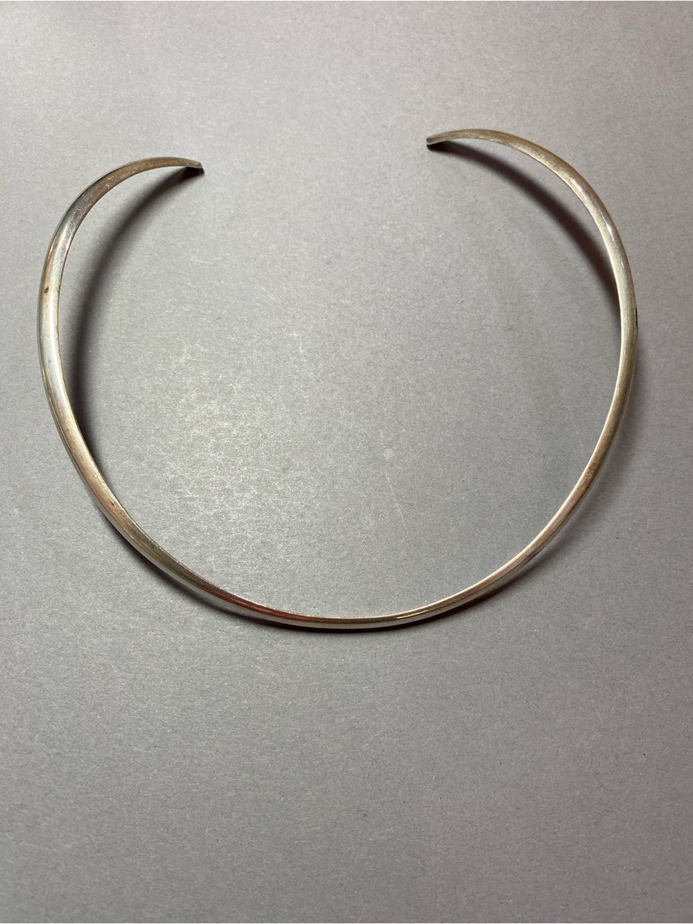 Vintage sterling silver torque collar choker necklace